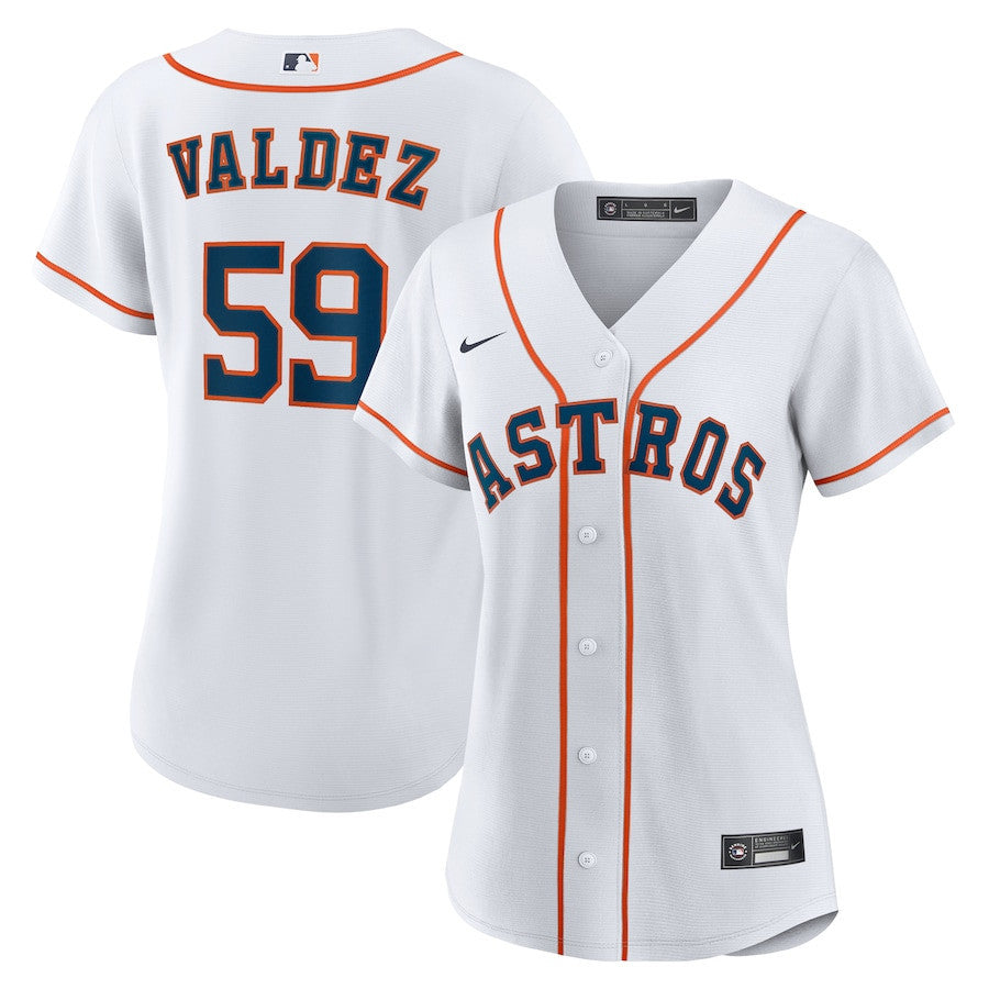 Framber Valdez 59 Houston Astros Women's Home Jersey - White