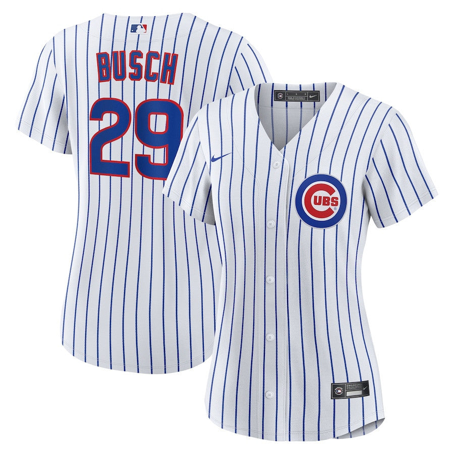 Michael Busch 29 Chicago Cubs Women's Home Jersey - White