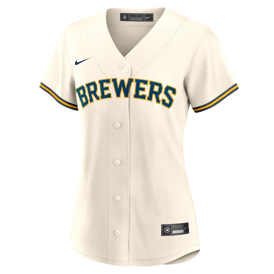Joey Ortiz 3 Milwaukee Brewers Women's Home Jersey - Cream