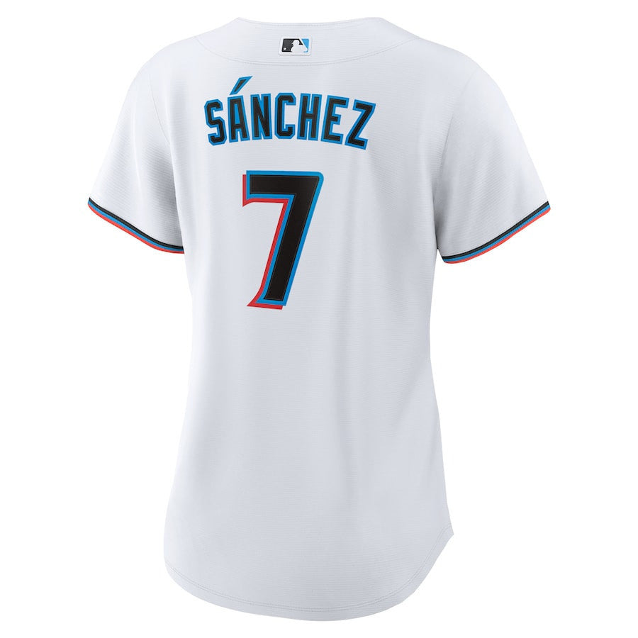 Jesús Sánchez 7 Miami Marlins Women's Home Jersey - White