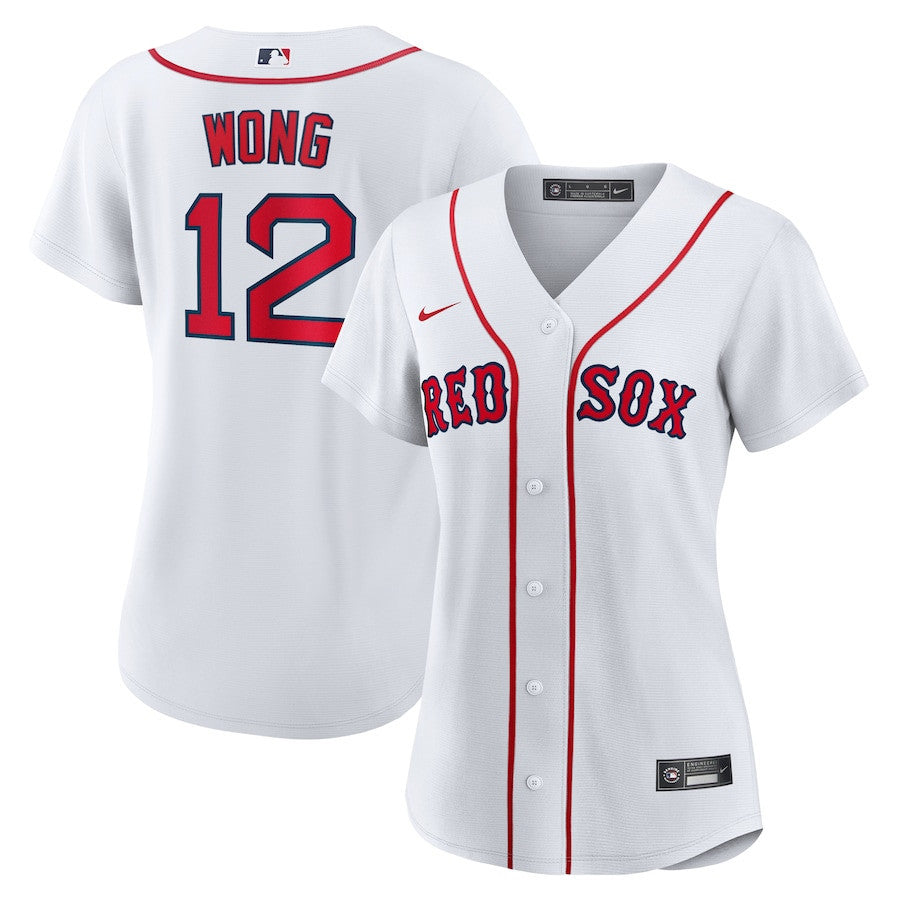 Connor Wong 12 Boston Red Sox Women's Home Jersey - White
