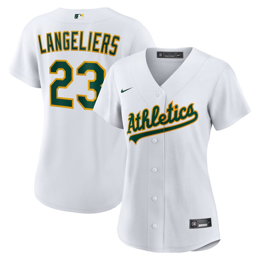Shea Langeliers 23 Athletics Women's Home Jersey - White