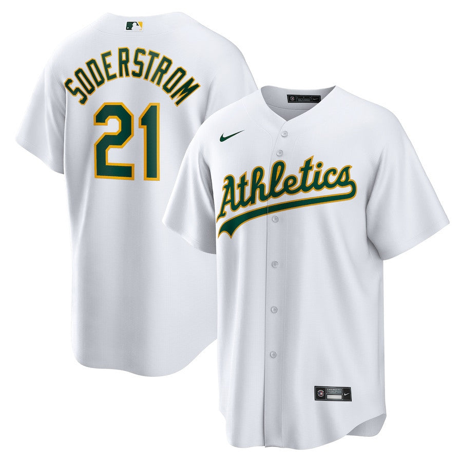 Tyler Soderstrom 21 Athletics Home Men Jersey - White