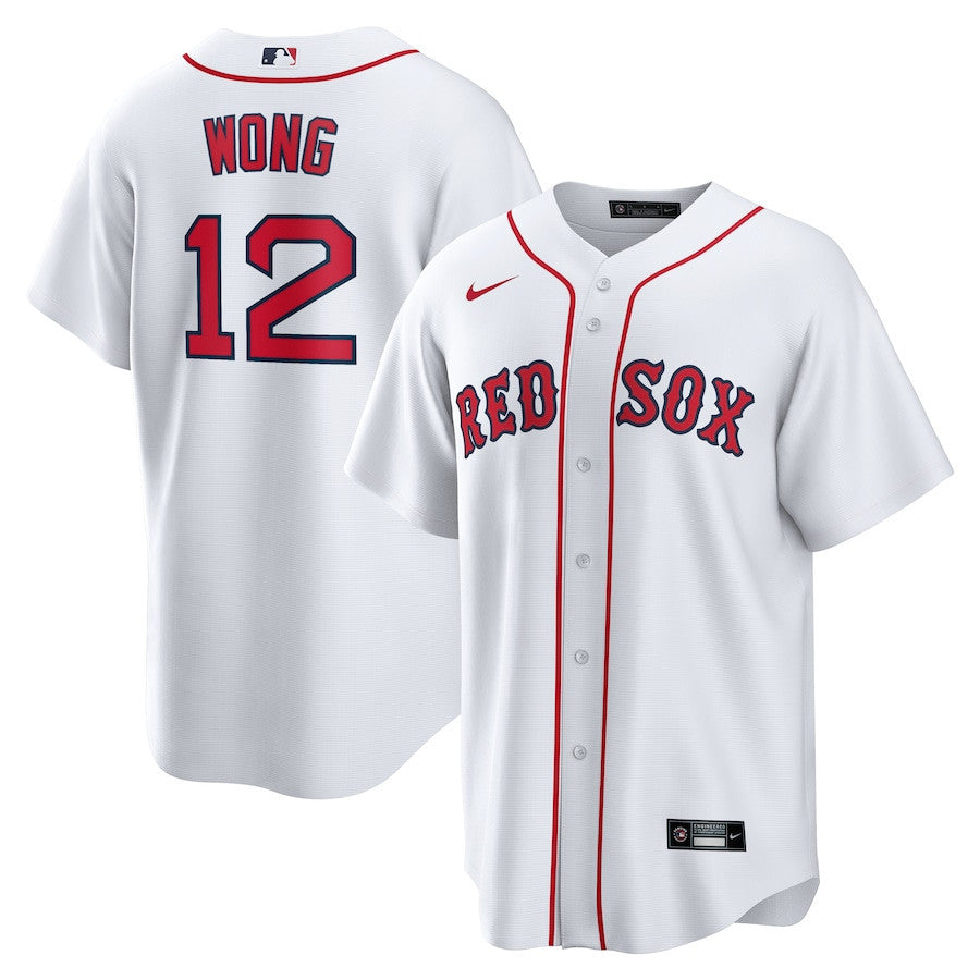 Connor Wong 12 Boston Red Sox Home Men Jersey - White