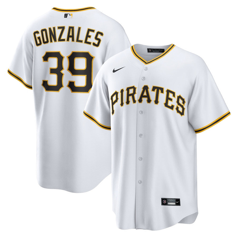 Nick Gonzales 39 Pittsburgh Pirates Home Men Jersey - White