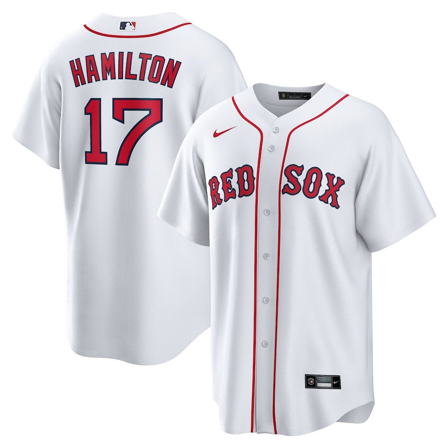 David Hamilton 17 Boston Red Sox Home Men Jersey - White