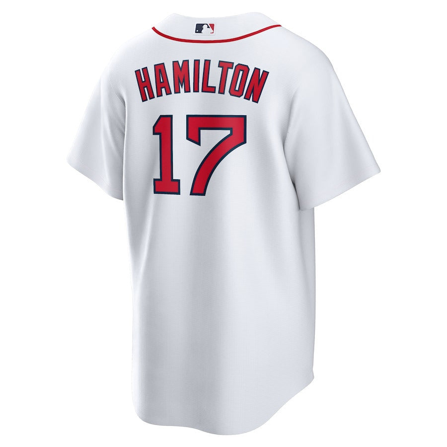 David Hamilton 17 Boston Red Sox Home Men Jersey - White