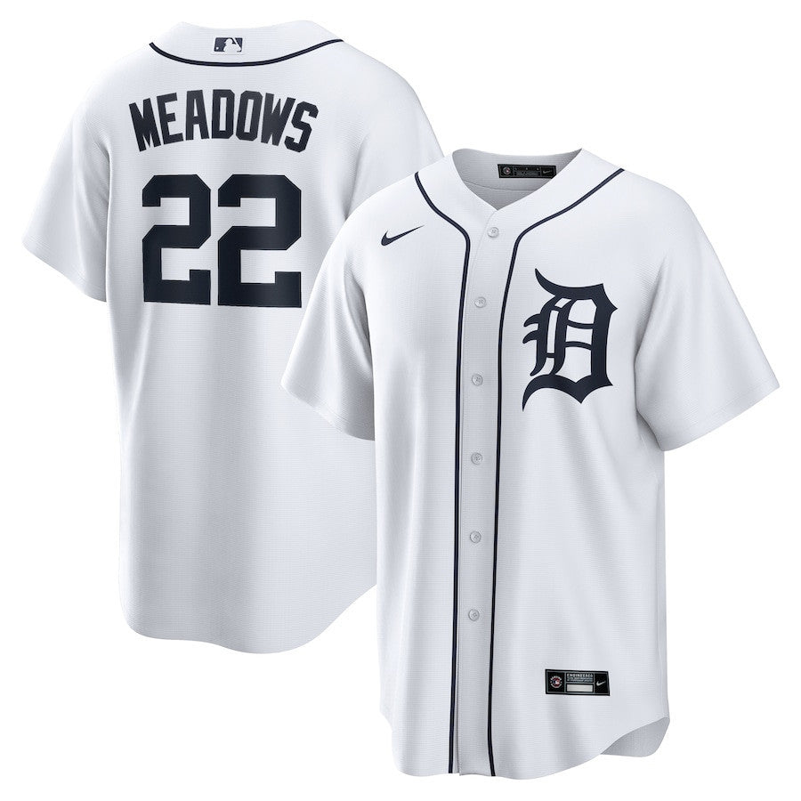 Parker Meadows 22 Detroit Tigers Home Men Jersey - White