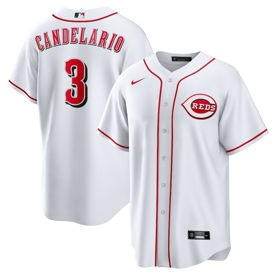 Jeimer Candelario 3 Cincinnati Reds Home Men Jersey - White