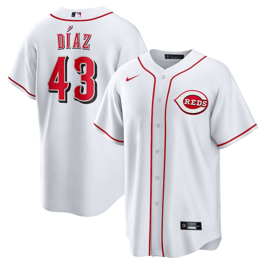 Alexis Diaz 43 Cincinnati Reds Home Men Jersey - White