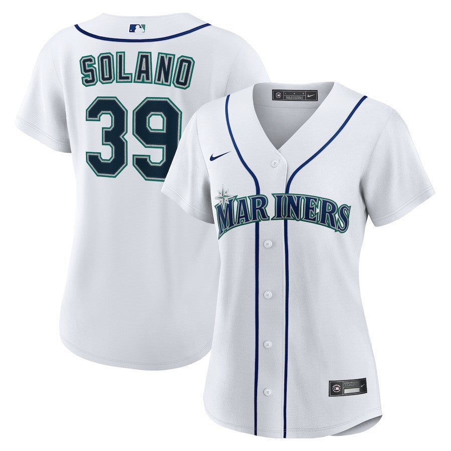 Donovan Solano 39 Seattle Mariners Home Women Jersey - White