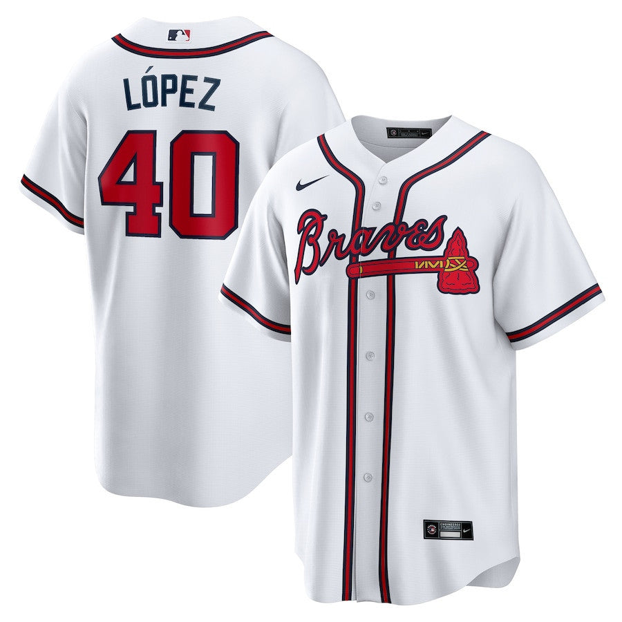 Reynaldo Lopez 40 Atlanta Braves Home Men Jersey - White