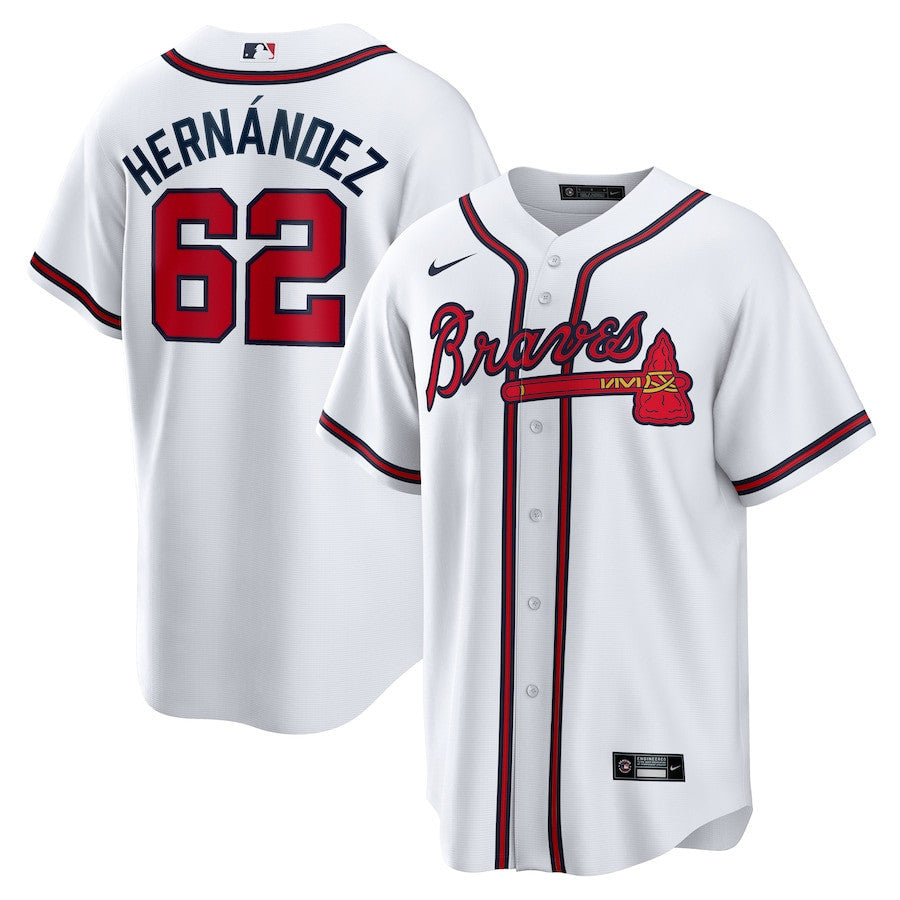 Daysbel Hernandez 62 Atlanta Braves Home Men Jersey - White
