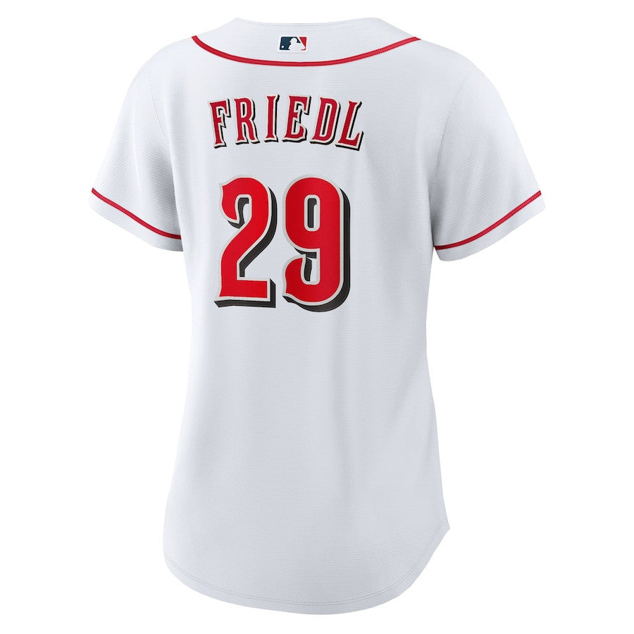 TJ Friedl 29 Cincinnati Reds Home Women Jersey - White
