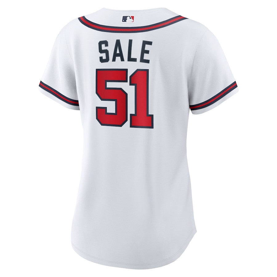 Chris Sale 51 Atlanta Braves Home Women Jersey - White