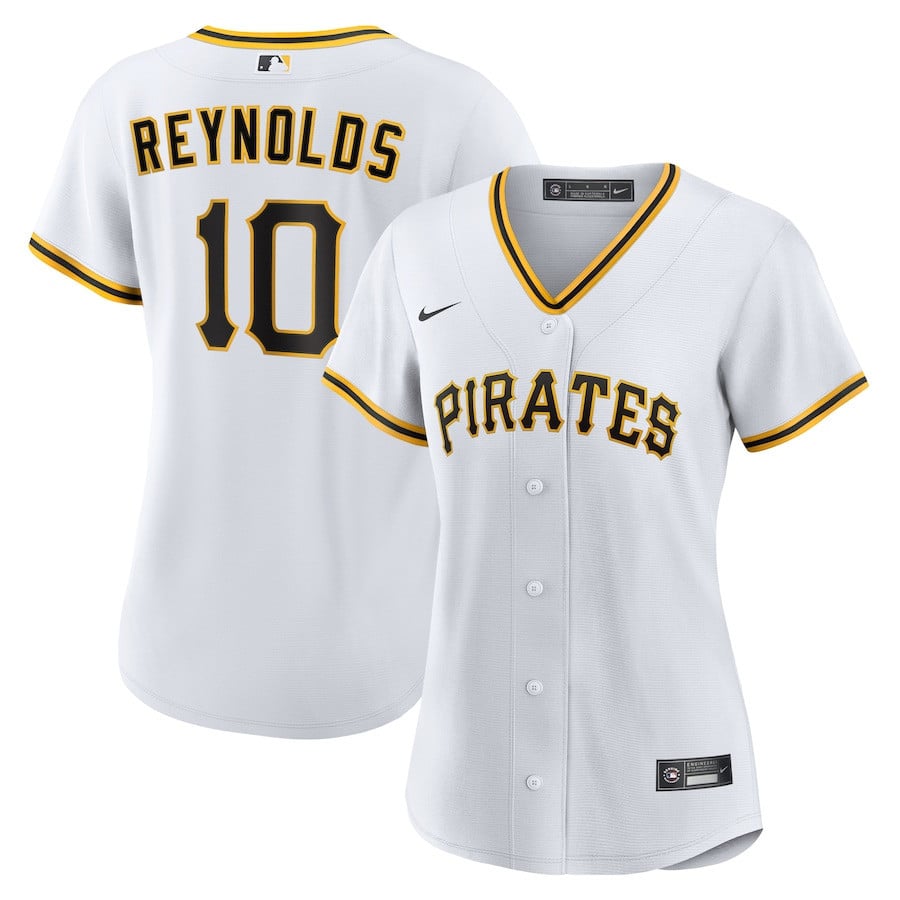 Bryan Reynolds 10 Pittsburgh Pirates Home Women Jersey - White