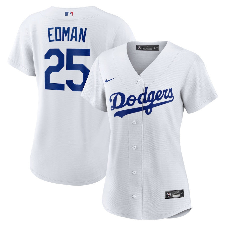 Tommy Edman 25 Los Angeles Dodgers Home Women Jersey - White