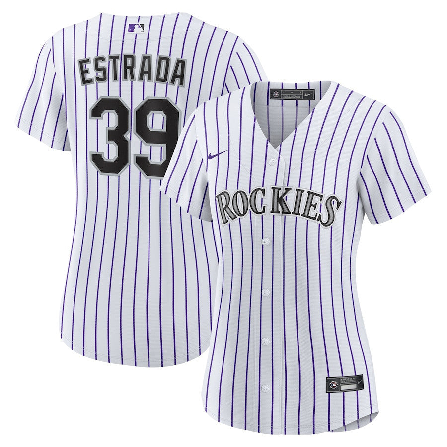 Thairo Estrada 39 Colorado Rockies Home Women Jersey - White