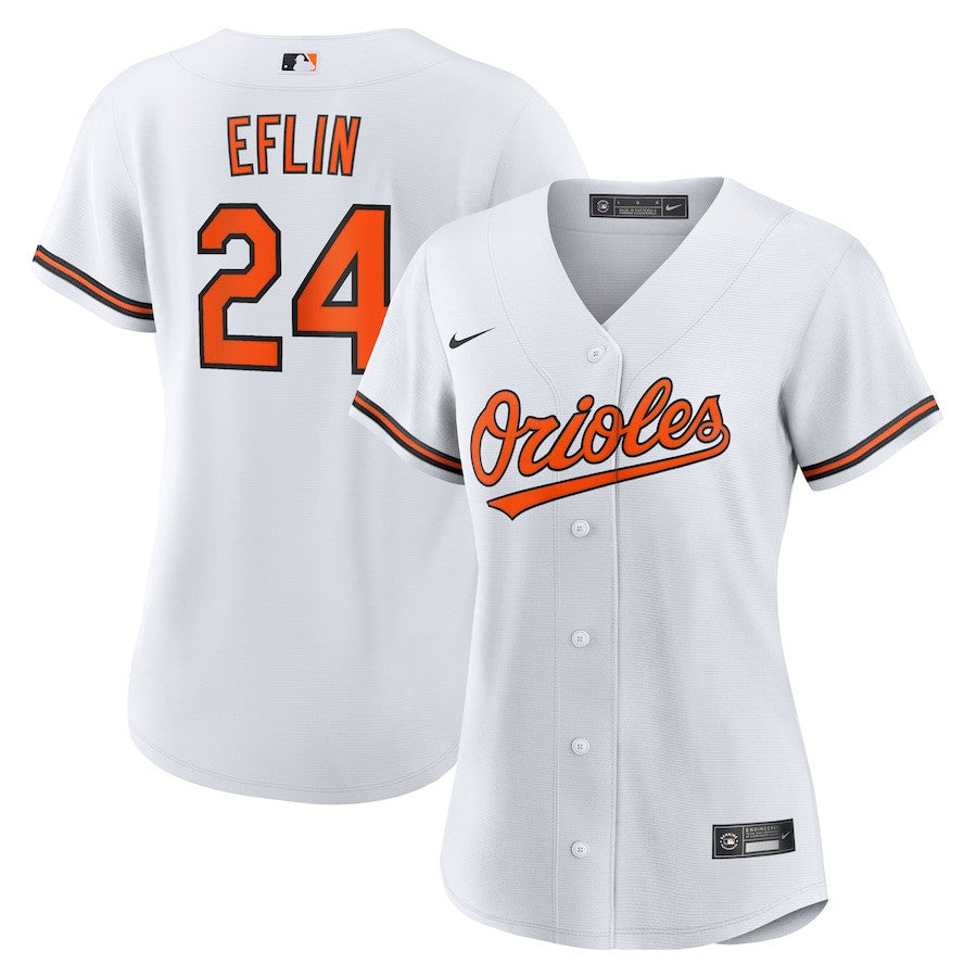 Zach Eflin 24 Baltimore Orioles Home Women Jersey - White