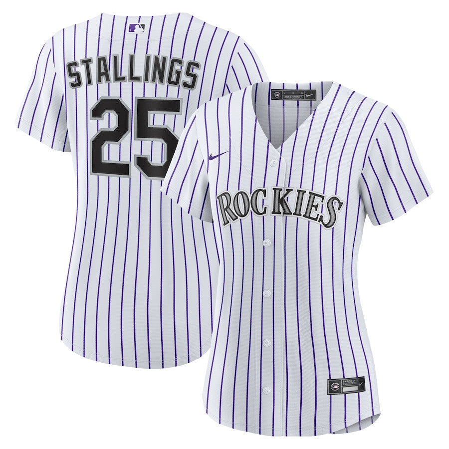 Jacob Stallings 25 Colorado Rockies Home Women Jersey - White