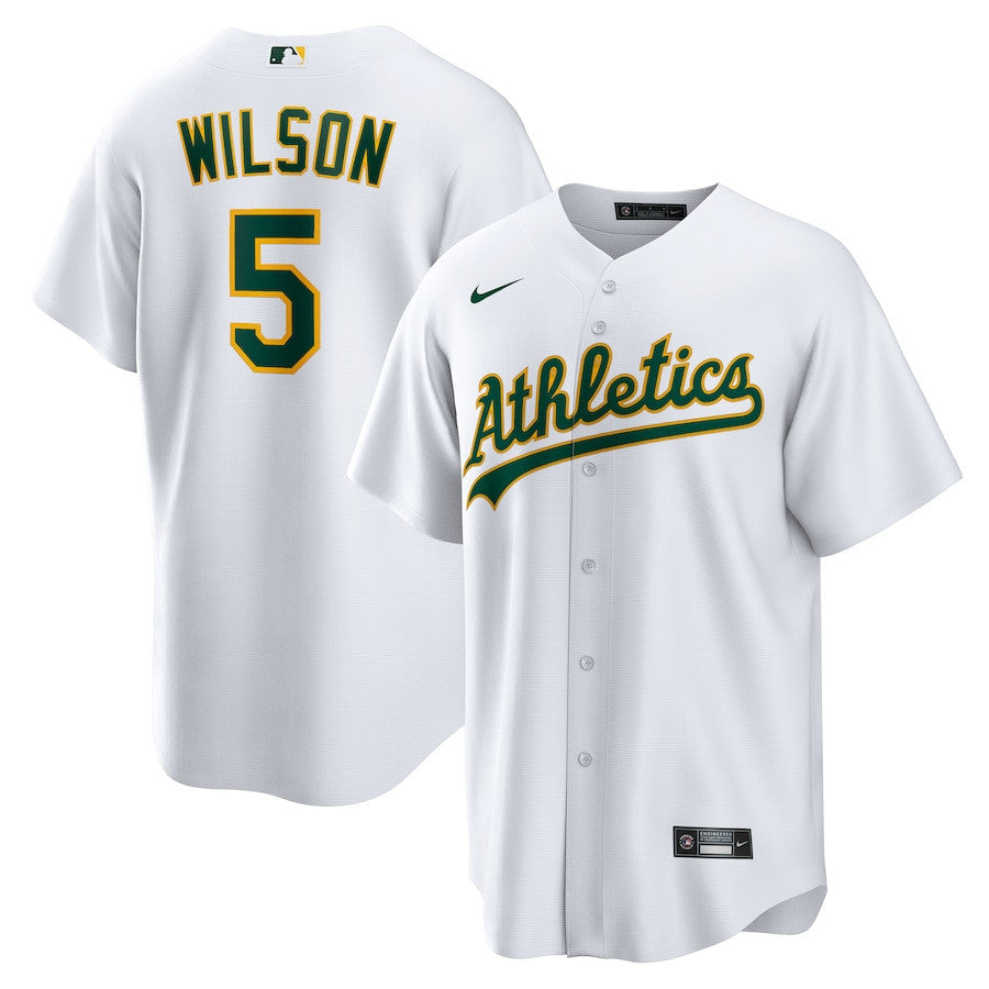 Jacob Wilson 5 Athletics Home Men Jersey - White
