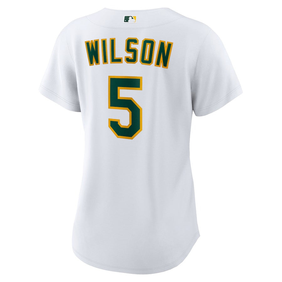 Jacob Wilson 5 Athletics Home Women Jersey - White