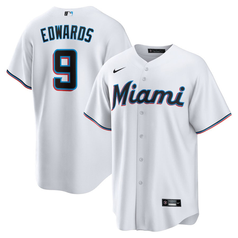 Xavier Edwards 9 Miami Marlins Home Men Jersey - White