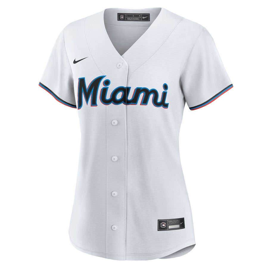 Xavier Edwards 9 Miami Marlins Home Women Jersey - White