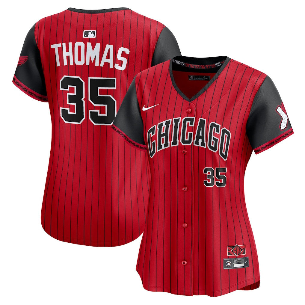 Frank Thomas 35 Chicago White Sox Women's 2025 City Connect Limited Jersey - Red/Black