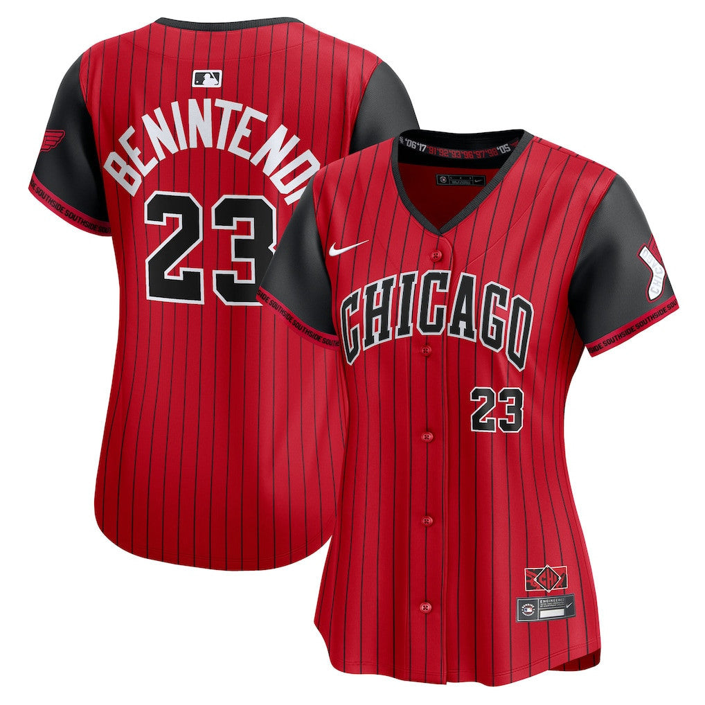 Andrew Benintendi 23 Chicago White Sox Women's 2025 City Connect Limited Jersey - Red/Black