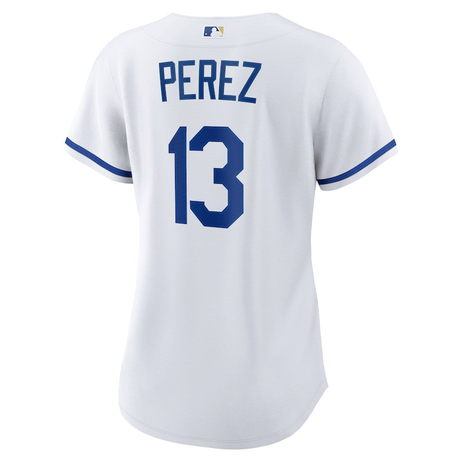 Salvador Perez 13 Kansas City Royals Women's Home Jersey - White