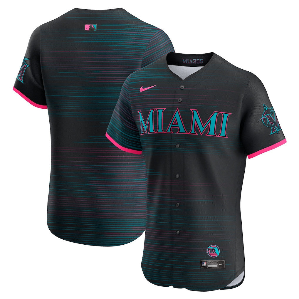 Miami Marlins 2025 City Connect Elite Men Jersey - Black