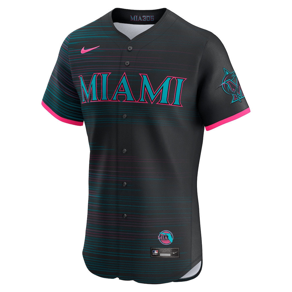 Miami Marlins 2025 City Connect Elite Men Jersey - Black