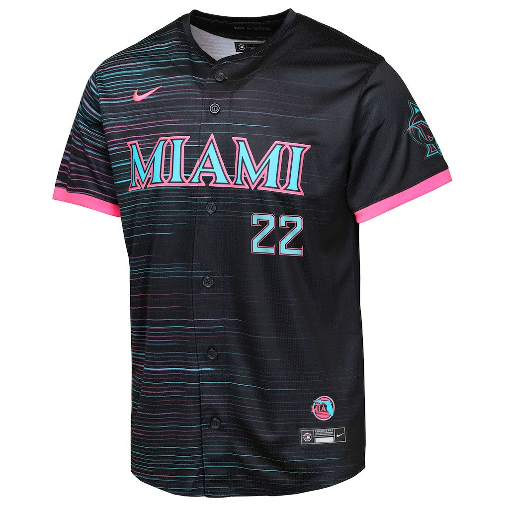 Sandy Alcantara 22 Miami Marlins 2025 City Connect Limited YOUTH Jersey - Black