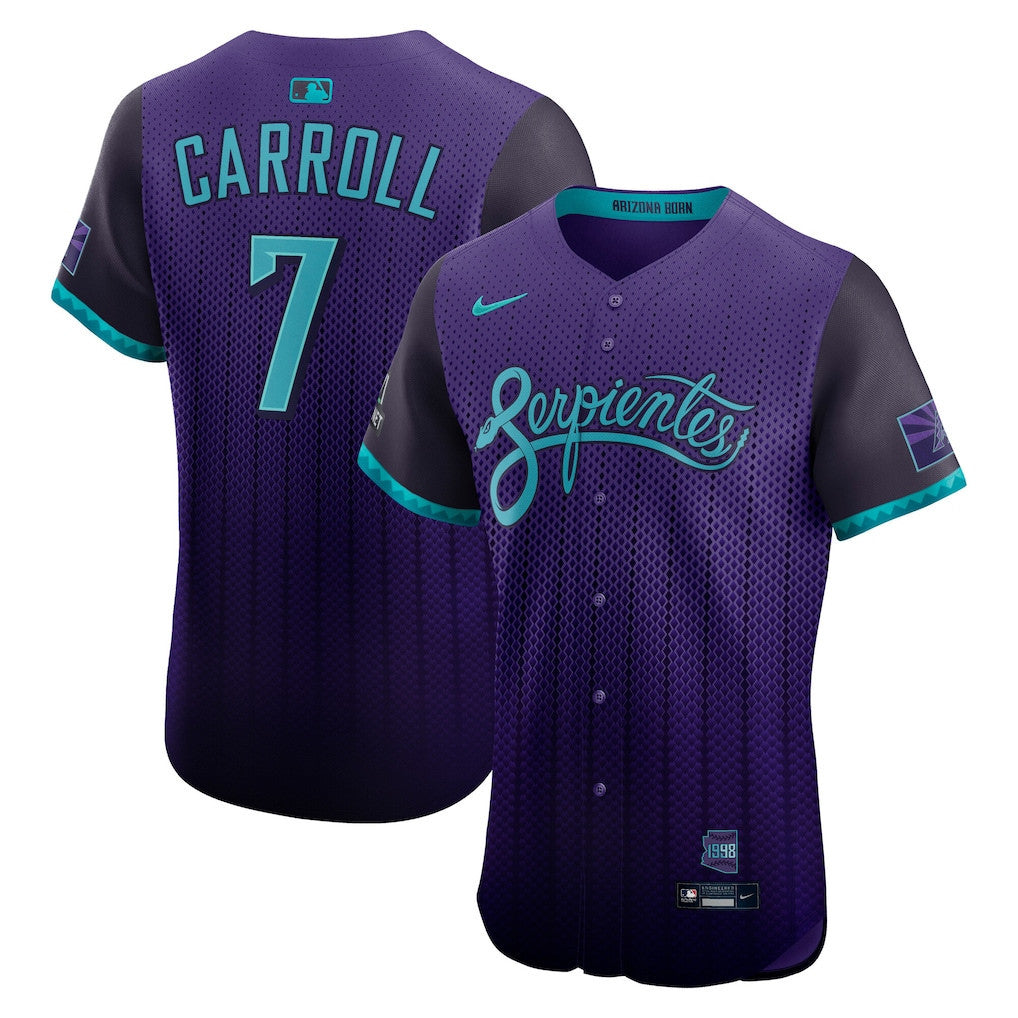 Corbin Carroll 7 Arizona Diamondbacks 2025 City Connect Elite Men Jersey - Purple