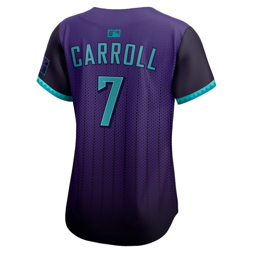 Corbin Carroll 7 Arizona Diamondbacks Women's 2025 City Connect Limited Player Jersey - Purple