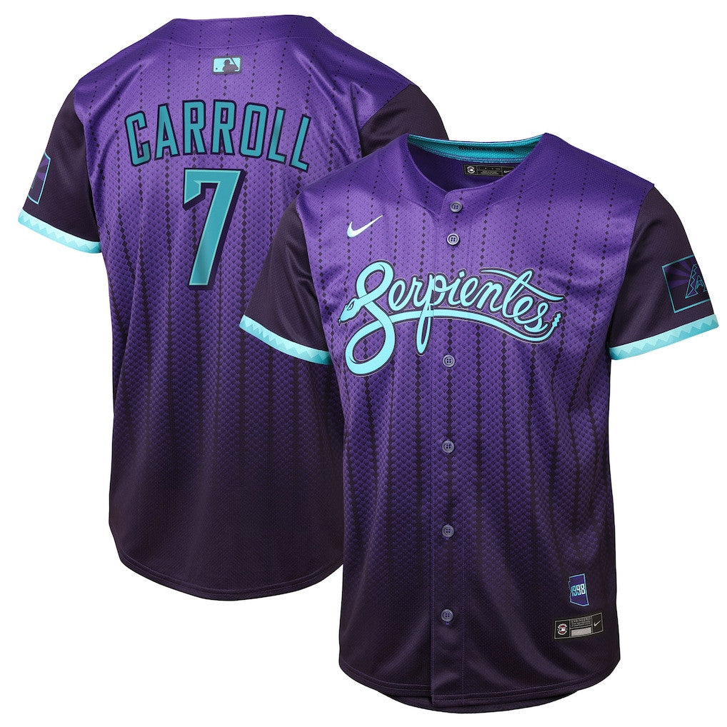 Corbin Carroll 7 Arizona Diamondbacks 2025 City Connect Limited Player YOUTH Jersey - Purple