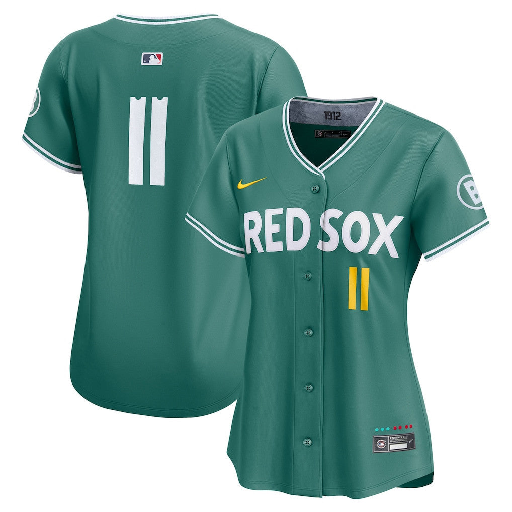 Rafael Devers 11 Boston Red Sox Women's 2025 City Connect Limited Jersey - Green