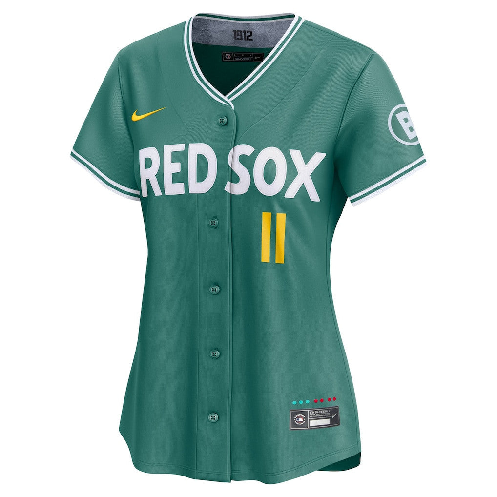 Rafael Devers 11 Boston Red Sox Women's 2025 City Connect Limited Jersey - Green