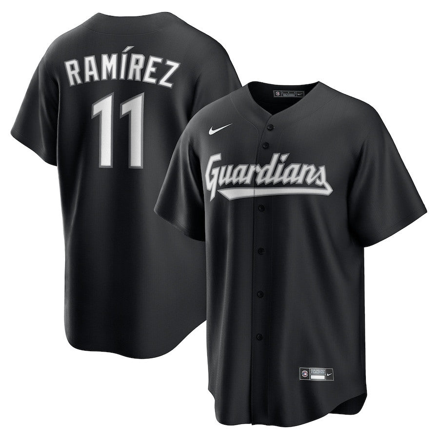 José Ramírez 11 Cleveland Guardians Lights Out Men Jersey - Black