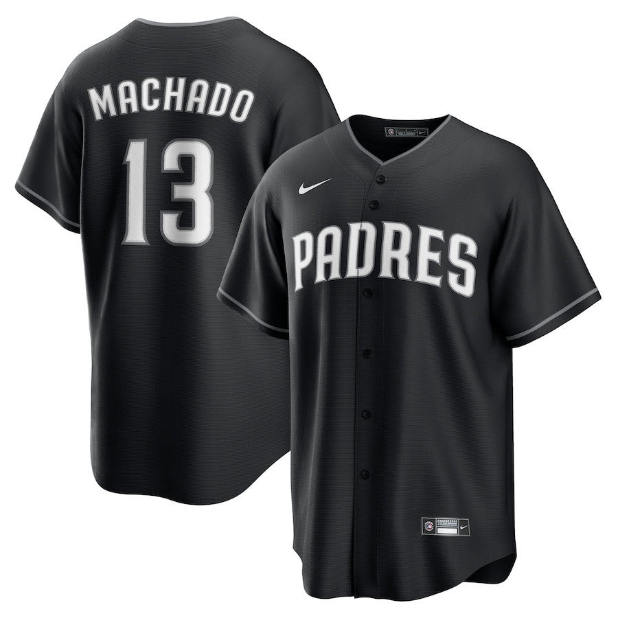 Manny Machado 13 San Diego Padres Lights Out Men Jersey - Black