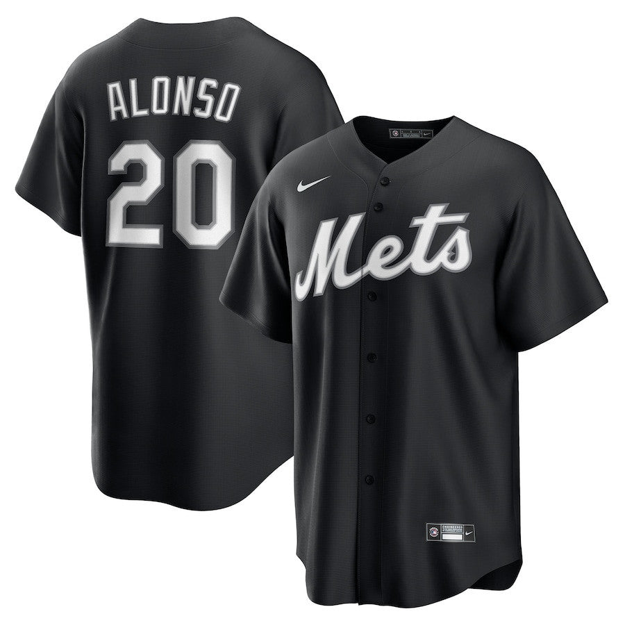 Pete Alonso 20 New York Mets Lights Out Men Jersey - Black