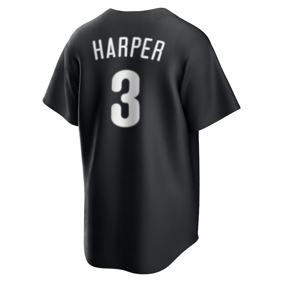 Bryce Harper 3 Philadelphia Phillies Lights Out Men Jersey - Black