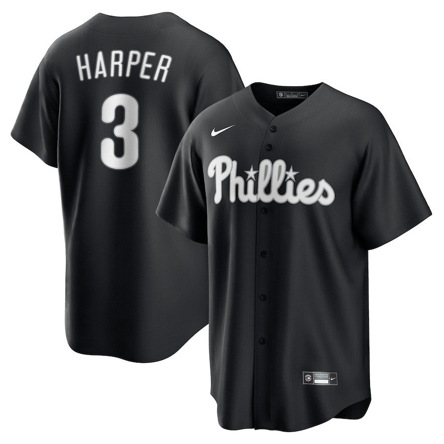Bryce Harper 3 Philadelphia Phillies Lights Out Men Jersey - Black