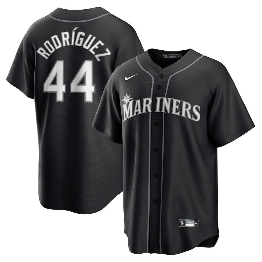 Julio Rodríguez 44 Seattle Mariners Lights Out Men Jersey - Black
