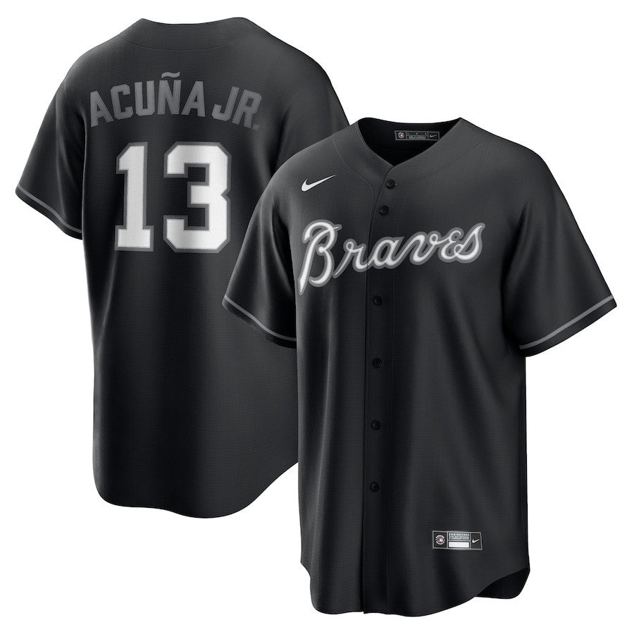 Ronald Acuña Jr. 13 Atlanta Braves Lights Out Men Jersey - Black