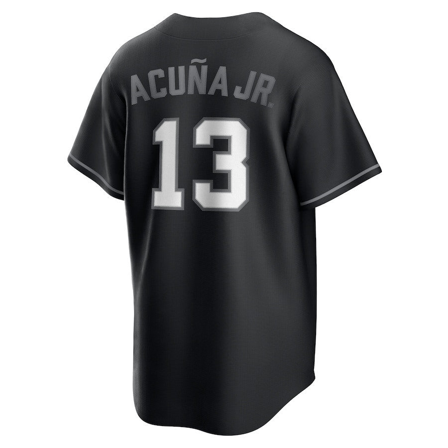 Ronald Acuña Jr. 13 Atlanta Braves Lights Out Men Jersey - Black