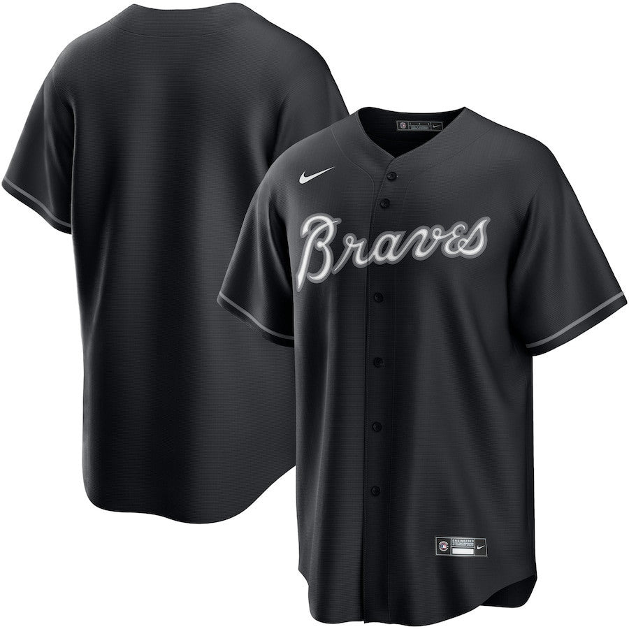 Atlanta Braves Lights Out Men Jersey - Black