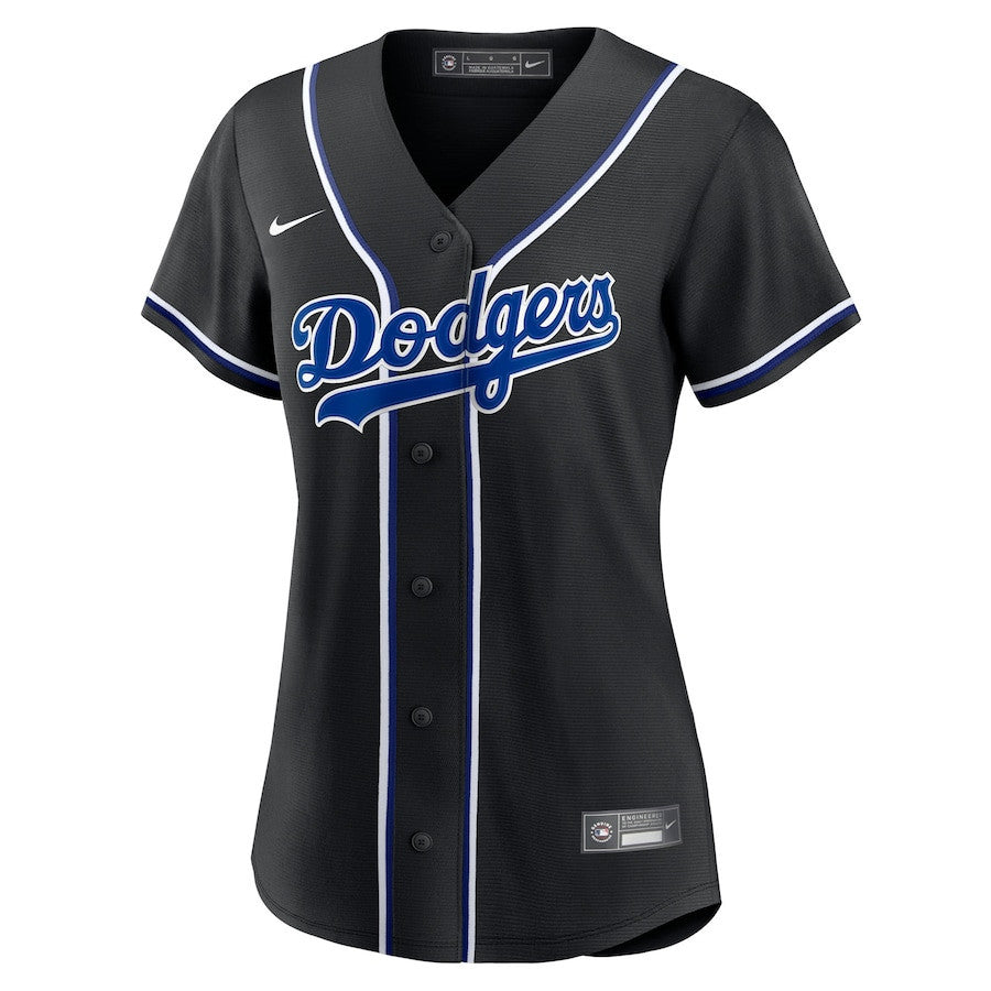 Los Angeles Dodgers Women's Lights Out Jersey - Black