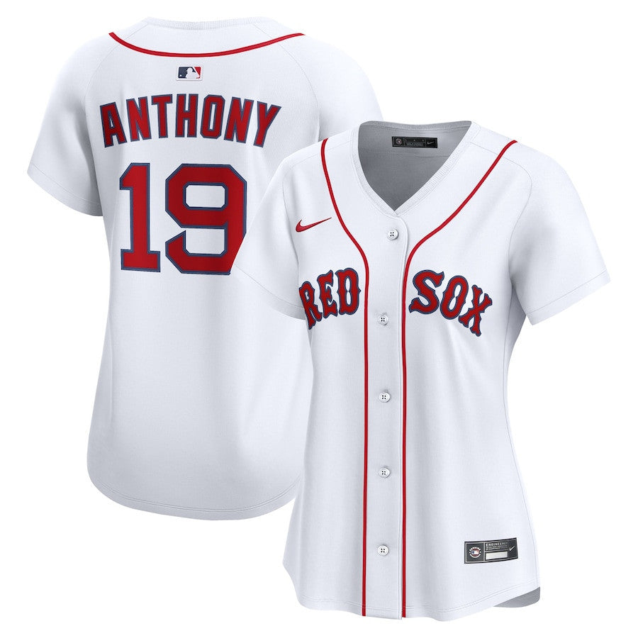 Roman Anthony 19 Boston Red Sox Women's Home Limited Player Jersey - White
